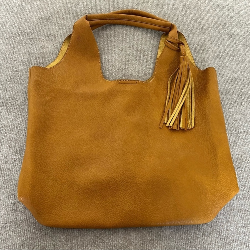 Tan Tote Bag Butter soft with Tassel